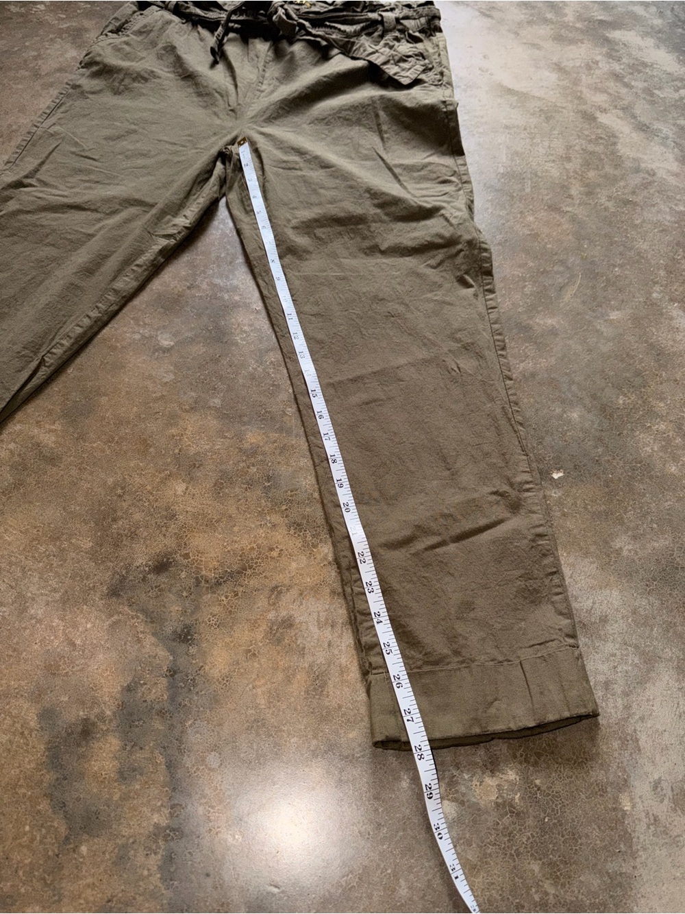 Women’s 2X High-Rise Paperbag Chino Pants in Olive Utility XXL Cargo 2XL - Picture 7 of 11